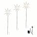 Leuchtstern 3D mit LED Beleuchtung | 3er Set mit Erdspieß | weiß | Ø 27 cm | 3D Stern mit 15 Spitzen | wetterfest | Garten Deko, Weihnachtsdeko | Weihnachtsstern | mit Timer | batteriebetrieben
