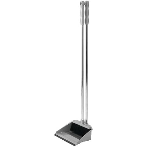 Addis Long Handle Dustpan & Broom Metallic, Silver Cover