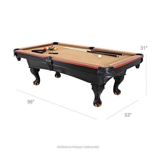 Minnesota Fats 8' Covington Billiard Table With Carved Solid-Wood Legs And Antiqued Wood Finish #TOP1