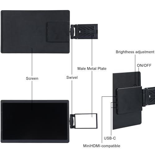 Anvazise Extensor De Monitor De Laptop,15.6 inch Monitor portátil Duas Telas 1920 × 1080 FHD IPS Mon