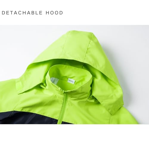 Image of Boys Rain Jacket with Detachable Hood Lightweight Raincoats for Kids