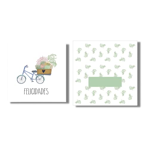 Forletter - Tarjeta de Felicitación, 15 x 15 cm, Cumpleaños, Bicicleta
