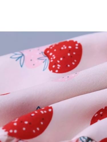 Image of Bold N Elegant Toddler Girls Summer Dress with Crochet Hat Set, Sleeveless Floral /Strawberry Print Tiered Sundress, Casual Beach Party Outfit for Baby Girls 1-6 Years