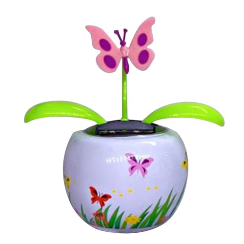 Generisch Bobble Figure Flower, Dancing Flower Toy, Bobble Figure Solar Powered Flowers Shake Head Decoration for Car Interior