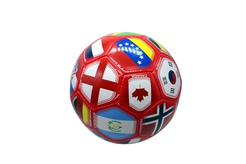 Tripact Inc 2026 World Cup World Flag Training Outdoor Soccer Ball – Size 5 – Red