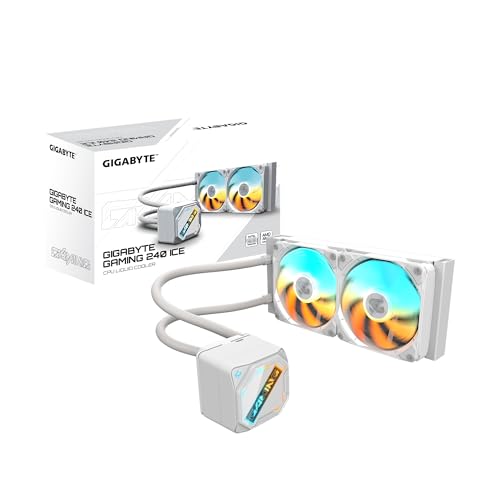 GIGABYTE GAMING 240 ICE Dissipatore a Liquido per CPU - 2x120mm Ventole ARGB, meccanismo di bloccaggio a scorrimento, DAISY-CHAIN, Compatibile con Intel LGA 1851 e AMD AM5