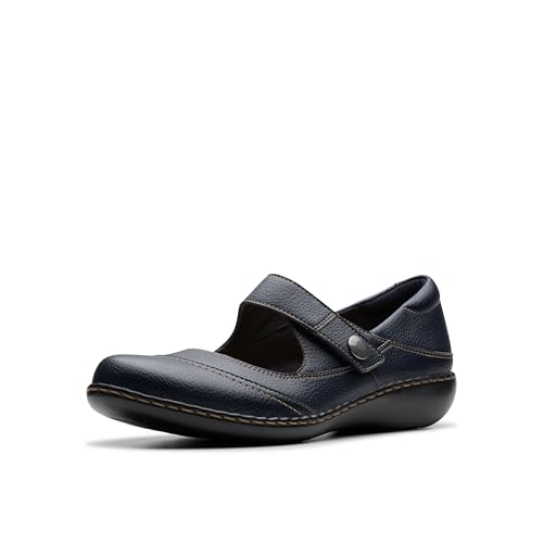 Clarks Ashland Elayne, Zapatos Planos Mary Jane Mujer, Azul Marino caído, 41.5 EU