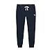 Puma Men's French Terry Lounge Pant with Dual Band and Drawcord, Navy Heather/White