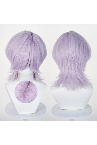 Boys Costume Cosplay Wig for Kids, Anime Pop Singers Cosplay Wigs, Boys Idol Costume Wig Halloween Accessory Hair for Men (Light Purple)3