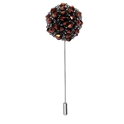 Image of Peluche Crystal Flower Brooch /Lapel Pin for Men