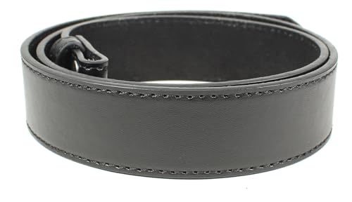BC Belts Leather Belt Strap with Smooth Grain Finish and Stitched Edge 1.5" Wide with Snaps4