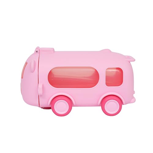 Image of Bus Water Bottle For Kids With Strap, Sipper, & Straw | Leakproof, Bpa Free With Lock, 500 Ml | Water Bottle For School Kids | Cute Bus Shaped Water Bottle For Girls & Boys (Pink)