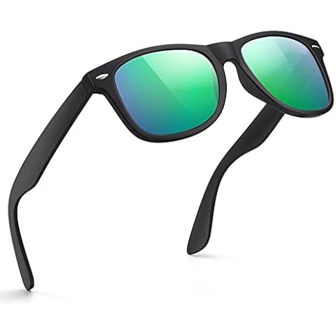FEIDUSUN Sunglasses Men Polarized Sunglasses for Mens and Womens,Black Retro Sun Glasses Driving Fishing UV Protection Cover