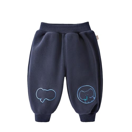 Baby Girl Boy Sweatpants Elastic Waist Cuffed Ankles Winter Thickening Warm Pants