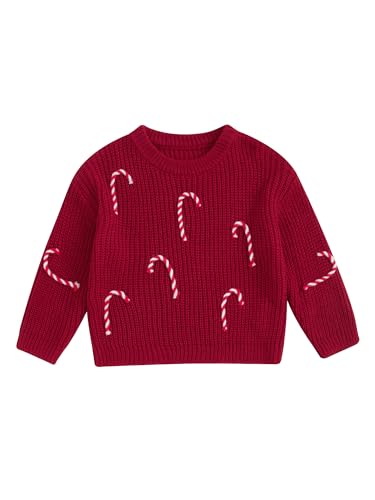 Acrawnni Toddler Baby Boy Girl Christmas Sweater Letter Embr