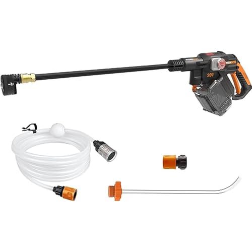 WORX WG633E.9 Hydroshot sladdlös högtryckstvätt 20 V – 56 bar max. Tryck – för rengöring och bevattning – kraftfull borstlös motor – 5-i-1 tryckmunstycke – utan batteri och laddare, svart