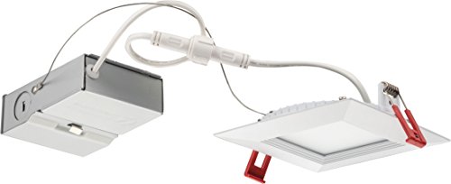 Free Shipping 🛒 Lithonia Lighting WF4 SQ B LED 30K40K50K 90CRI MW M6 Square Recessed LED Downlight with Ultra Thin Trim, Selectable Color Temperature, 4-Inch, Matte White