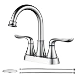 Bathroom Sink Faucet GENBONS 4 Inch 2 Handle Centerset Bathroom Faucet Chrome Bath Sink Faucet with