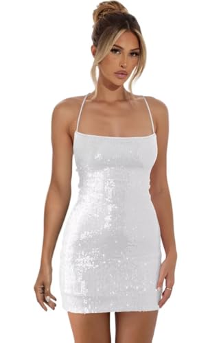 Women's Sparkly Square Neck Homecoming Dresses for Teens Spaghetti Strap Short Tight Big Sequin Cocktail Dress 2024 DE178