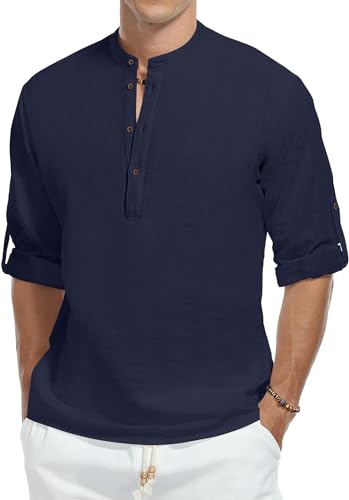 Image of Zombom Men's Kurta || Chinese Collar Long Sleeves || Straight Hip Length Kurtas || Short Kurta for Men || for Festival || Function || Occasion Wear Fancy Kurta for || Best Gifts for Men's