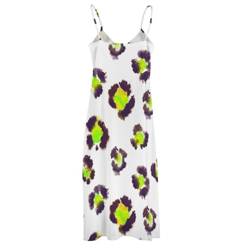 Robe longue léopard vert fluide style maxi bohème chic - 4