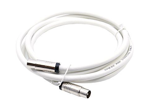 Smedz - Cable alargador de antena de TV (2 m, conectores IEC...
