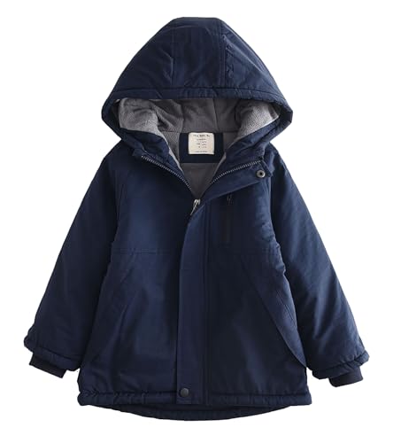 Acuryx Cappotto con Cappuccio da Unisex Bambino Ragazzo Invernale Parka Giubbotto Imbottito in Cotone Antivento Blu 7-8...
