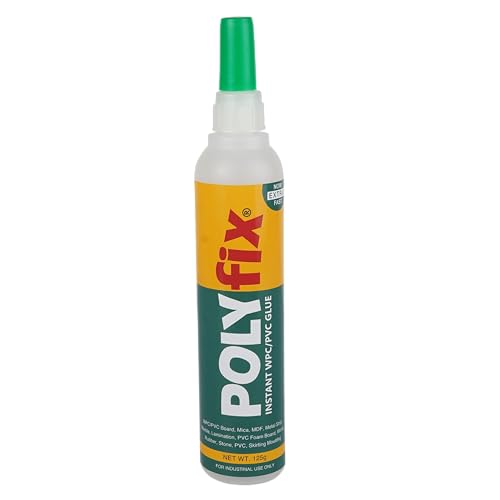 Image of POLYfix Instant WPC /PVC Glue - Ideal for Wood,Mica,Acrylic Sheets, Ceramics, Stone, WPC /PVC boards, Gypsum and Particle Boards-Strong Bond and Quick Setting Formula (125g)