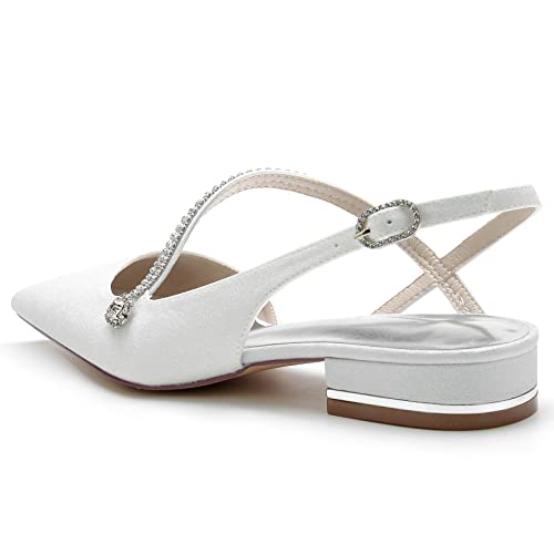Women's Pointed Toe Wedding Flats Wedding Shoes Bridal Flats Evening Prom Party Dress Shoes 2.5Cm3