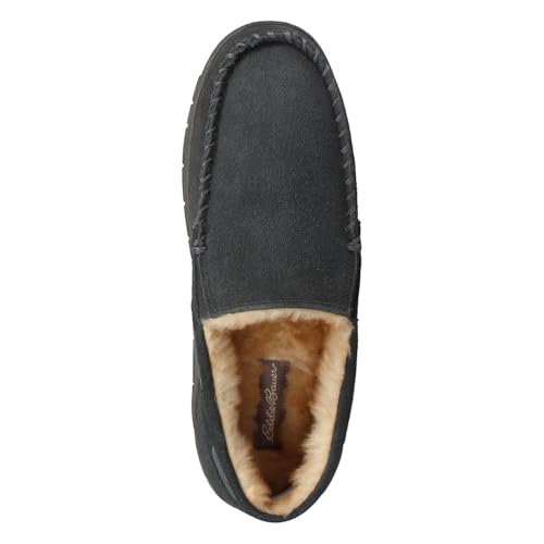 Eddie Bauer Men's Suede Slippers Memory Foam Heated Slippers for Men with Faux Fur Lining4