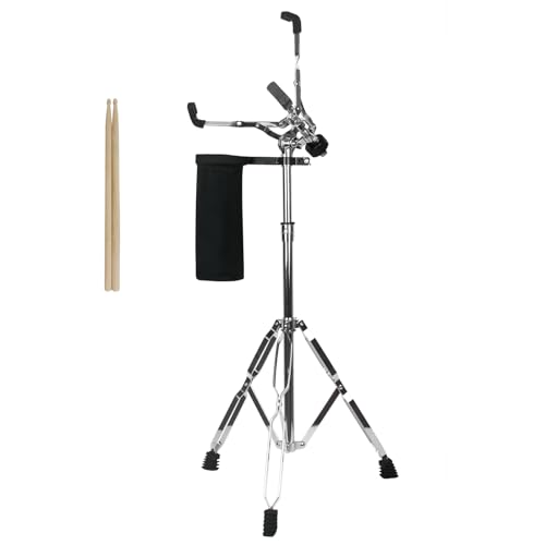 Seteol Snare Drum Stand, Snare Stand with Drumstick Holder and a Pair of 5A Drum Sticks Fit for 8 to 15 Inch Snare Drum and Practice Pad, Adjustable Height 25.6 to 39.4 Inches for Drum Beginners