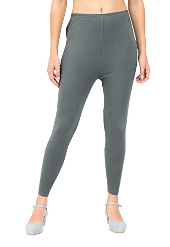 Image of POPOLO Women's Super Soft Ankle Length Cotton Lycra Solid Stretchable Legging
