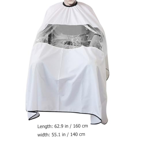 Capa para cortar cabello blanca con ventana para salón unisex miniatura 2