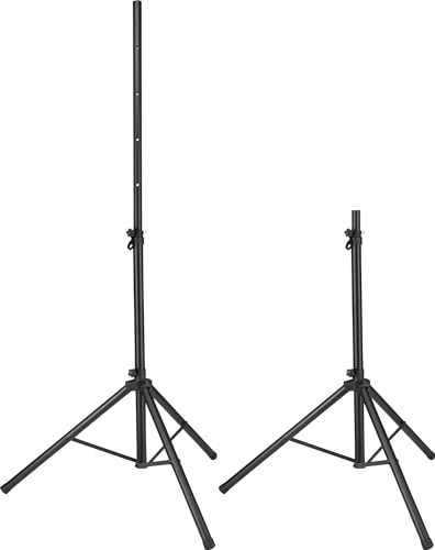 Pronomic SPS-1S Boxenstativ Stahl - Boxenständer mit Stabiler extra breiter Dreibein-Konstruktion - Höhe 120-193 cm - Stativ auch als Dartstativ oder Fotostativ verwendbar