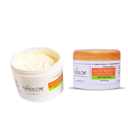 Image of OxyGlow Herbals Lacto Bleach Cream 500g | Enriched with Milk Powder | Removes Tan, Whitens, Hydrates, Lightens & Brightens the Skin | For All Skin Type