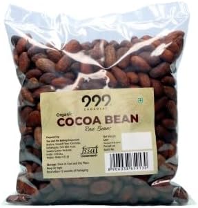 999 Chocolat Organic Raw Cocoa Beans 250g – Sun-Dried & Fermented | 100% Pure Cacao Seeds from Western Ghats | Hand-Sorted | Unsweetened | No Preservatives | Perfect For Chocolate Making – 250g