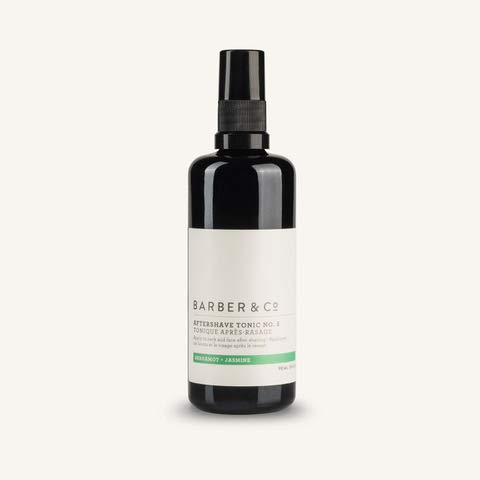 Barber & Co. All Natural, Handmade Aftershave Tonic No. 5 — Shaving Regimen For Men, Refresh And Soothe Skin, Bergamot Rind + Jasmine #TOP2
