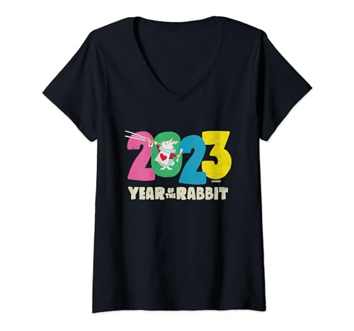 T-shirt col V Alice aux Pays des Merveilles Disney pour l'Année du Lapin Blanc