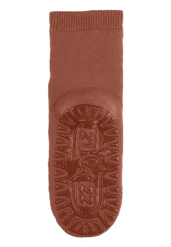 Sterntaler Fli Fli SOFT uni - Unisex Fliesen Flitzer einfarbig - warme Stoppersocken Baby mit Innenfrottee - elastische Baby und Kinder Strümpfe mit Anti-Rutsch-Sohle, lehmbraun, Größe 26