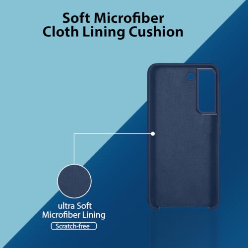 Image of LIRAMARK Liquid Silicone Soft Back Cover Case for Samsung Galaxy S21 Plus (Midnight Blue)