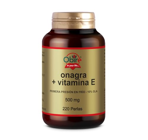 Obire | Perlas de Aceite de Onagra 500 mg | 220 Perlas | Omega 3-6-9 con Vitamina E | Bienestar Femenino