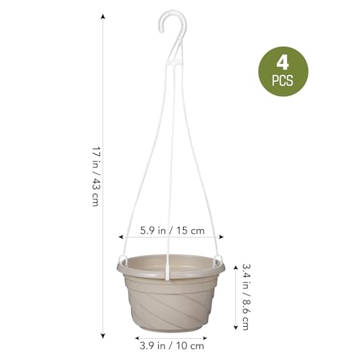 Image of balacoo 6.69 Inch Plastic Hanging Planters with Drainage Holes and Hooks Lightweight Window Planter Pots for Indoor Outdoor Balcony Garden Set of 4 Hanging Baskets