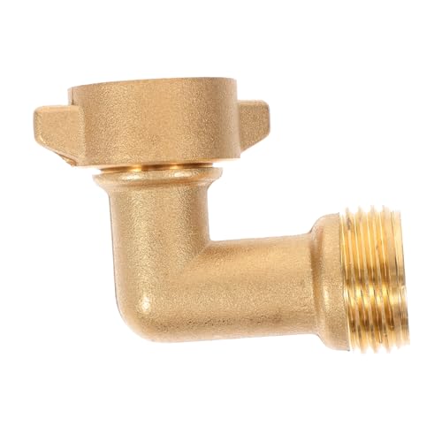 DEARMAMY 90 度ガーデンホースエルボパイプコネクタ 3/4 インチ真鍮蛇口アダプター Rv ガーデン屋外用ねじれを防ぎ、安定した水の流れ取り付け簡単