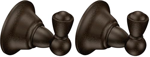Image of Moen DN6803ORB Sage Robe Hook, Oil Rubbed Bronze (Pack of 2)