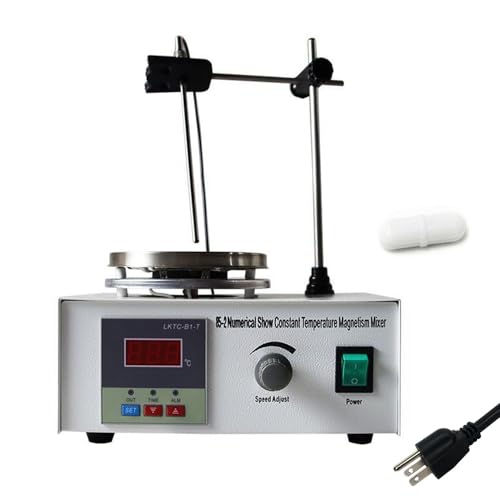Magnetic Stirrer, Magnetic Stirrer Hot Plate, 110V 200W Magnetic Mixer, with Magnetic Stir Bar, Digital Display, Max. 2000RPM Speed Variable Control, Max. 1000ml Capacity