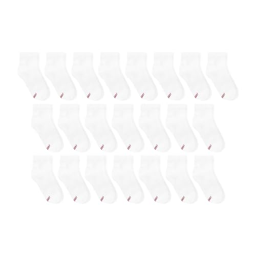 Image of Hanes Boys' Ankle Socks for Boys - Super Value 22-pack Quarter Socks - Lightweight Comfort - No Slip Fit Ez Sort