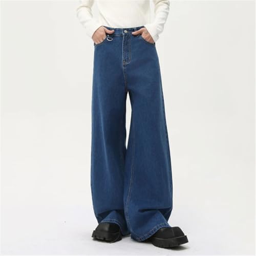Men's Wear Straight Denim Pants Solid Color Wide Leg Versatile Jeans4