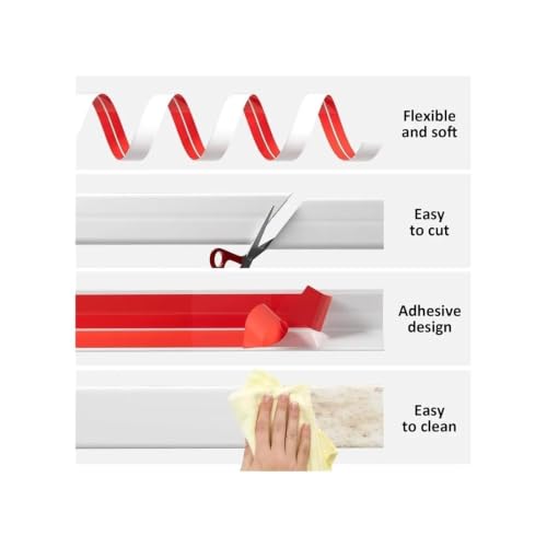 Moldura autoadhesiva gris 6cm x 3m protector de esquinas para pared y encimeras 8