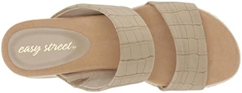 Easy Street Women's Maryann Wedge Sandal, Taupe Croco, 8 Wide | Image 4