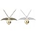 Snitch dorada,2 Harry Necklace Set, Cosplay mágico Regalo de joyería para Hombres y Mujeres Regalo Creativo, para Cosplay, joyería para Mujer y niña
